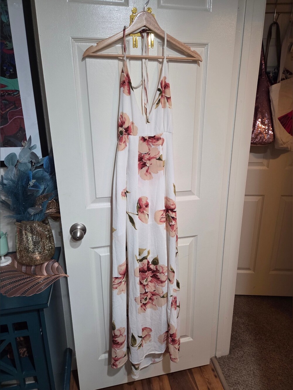 Showpo Shine Through Floral Plunge Maxi Dress with High Slit NWT Medium - Picture 7 of 10